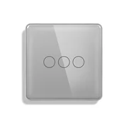 ELEKTRO SMART ELEKTRO SMART stakleni panel za trostruki prekidac s metalnim nosacem, sivi ES-G86.3G-GY