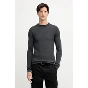 Vuneni pulover Trussardi za muškarce, boja: siva, lagane, M0038000005N