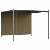 vidaXL Vrtna pergola z zložljivo streho 3×3 m taupe 180 g/m2
