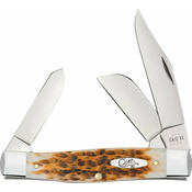 Case Cutlery Large Stockman Amber Bone