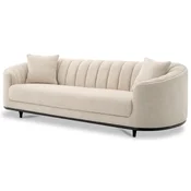 Casa Padrino luxury sofa beige/black 240 x 96 x H. 74.5 cm - Living room sofa with 2 pillows - Living room furniture - Luxury furniture - Living room furnishings - Luxury furnishings