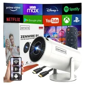 ZENWIRE Prenosni Mini Android Projektor 12 Wifi Vrteči Projektor Full Hd 4K Bluetooth Auto Keystone 4D Zenwire R1 360