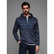 Ombre Lightweight colorful mens sports jacket with fleece - brown and navy blue