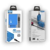 Infostyle Komplet hišni polnilec s kablom za hitro polnjenje (USB C) Modra