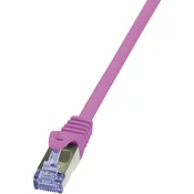 LogiLink RJ45 mrežni kabel CAT 6A S/FTP [1x RJ45 utikač - 1x RJ45 utikač] 1 m ružičasti nezapaljivi