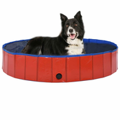 shumee Zložljiv bazen za pse rdeč 160x30 cm PVC