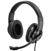 HAMA HS-P300 pc naglavne slušalice sa mikrofonom 3,5 mm prikljucak stereo, sa vrpcom na ušima crna