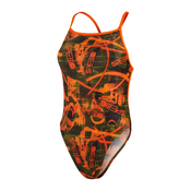 Speedo WALL SPRAY ALLOVER VBACK, ženski kupaći kostim jednodjelni, narančasta 812843