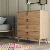 Hanah Home komoda Versa 80x90,8x45cm hrast
