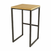 Črn/v naravni barvi barsko stol v hrastovem dekorju Frame – Woodman