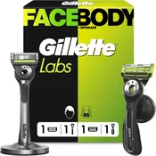 Gillette Gillette Labs Brivnik za moške, za obraz in telo, duo paket, črn/zelen