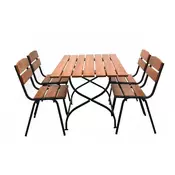 eoshop Leseni vrtni set WEEKEND 1: miza + 4 stogljivi stoli