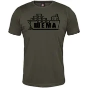 011Shop Muška majica kratkih rukava, Šema, Maslinasta
