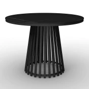 Bessagi Home Jedilna Miza Pela, Črna, O 110cm