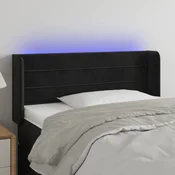 Vidaxl vidaXL Vzglavje postelje z LED diodo črno 93x16x78/88 cm žamet