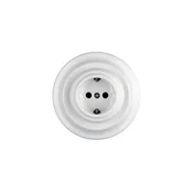 Reblig - porcelanasta retro stenska vtičnica z okvirjem SCHUKO 250 V/16 A, bela