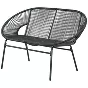 Homestar Vrtna klop za 2 osebi 132x72x83 cm črna