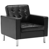 Vidaxl Fotelj črne barve 75x70x75 cm umetno usnje