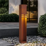 Lucande LED-ulična svetilka Oxido, rjave barve, višina 80 cm, IP44 - Sodobni - Kovina
