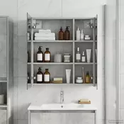 vidaXL Kopalniška ogledalna omara Betonsko siva 60 x 14,5 x 70 cm