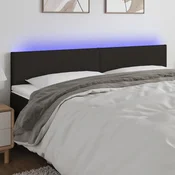 Vidaxl vidaXL Vzglavje postelje z LED diodo črno 160x5x78/88 cm blago