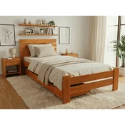 Ljubki dom Postelja PARIS povišana 90 x 200 cm jelša Posteljno dno: Letveno posteljno dno, Vzmetnica: Vzmetnica Somnia 17 cm