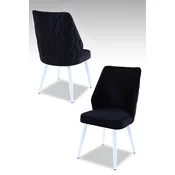 Hanah Home Set stolica Pufi, 48x90x43 cm, 2 komada, Crno-bele