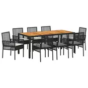 Vrtni set za objed 9 pcs Crna poliratan