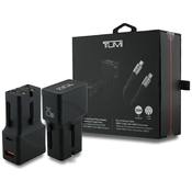shumee 25W TUMI stenski polnilnik USB-C/USB-A črne barve + kabel USB-C/USB-C