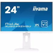 IIYAMA Monitor Prolite/ 24 WHITE/ ETE ULTRA SLIM LINE / 1920x1080/ ETE IPS-panel/ 13cm Height Adj. Stand/ Pivot/ 250 cd/m2/ Speakers/ VGA/ HDMI/ DisplayPort/ 4ms (23/8 VIS)