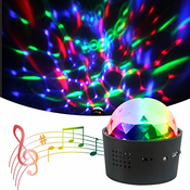 LED svjetiljka – projektor mini DJ - Zvjezdano nebo, Crna