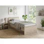 Postelja ELISA 90 x 200 cm, hrast sonoma Posteljno dno: Z letveno posteljno dno, Vzmetnica: Vzmetnica Sommera 18 cm
