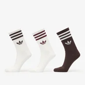 Nogavice adidas 3-Stripes Crew Socks 3 Pairs Off White/ Aurora Coffee/ Off White M