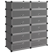 Vidaxl vidaXL Stojalo za čevlje črno 94,5x36,5x106 cm PP