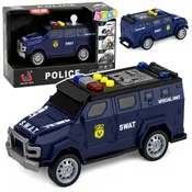LEAN TOYS Vozilo SWAT enote, modro, s lučmi in zvoki