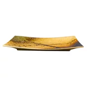 Servirni krožnik WABI SABI 33 x 19 cm, rjava, keramika, MIJ