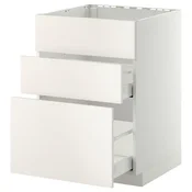 METOD / MAXIMERA Pod.ormaric sudop. i 3front/2fioke, bela/Veddinge bela, 60x60 cm