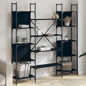 shumee vidaXL Knjižna omara črna 155,5 x 24 x 166,5 cm