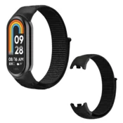 Pašček za Xiaomi Mi Band 8 9 10, močan najlonski pašček, črne barve, vzdržljiv