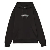 Cropp - Crna dukserica s kapuljacom i printom - CRNO