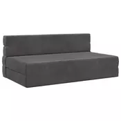 vidaXL Zložljiva sedežna postelja Temno siva 203 x 152 x 15 cm Žamet