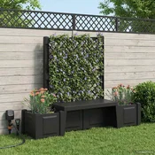 vidaXL Vrtna klop Kopenhagen Antracit 173 x 49 x 135,5 cm PP