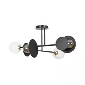 Luster na štapu MINERVA 2xE27/15W + 2xE14/10W/230V crna