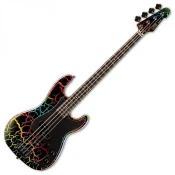 ESP LTD Surveyor 87 Rainbow Crackle Električna bas kitara (Rabljeno)