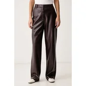 Guess  flare hlače ženske iz imitacije usnja ZANITA PEREFCT PANTS