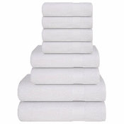 vidaXL Komplet brisač 8-delni bela 360 gsm 100% bombaž