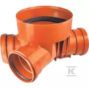 slomart Kineta PP 315x160+L160 levi vtok 135 stopinj tip 3 pretočna, za valovito dvižno cev 315mm in gladke vtočne cevi 160+160mm, z tesnilom, oranžna barva (Diamir 315)