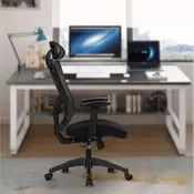 Songmics Pisarna stol 70x70x115-125 cm Črna