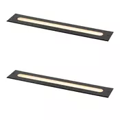 Komplet 2 modernih talnih reflektorjev črne barve 50 cm vklj. LED IP65 - Eline
