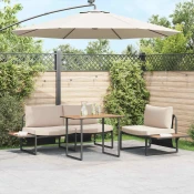 vidaXL vidaXL Vrtna miza Rjava 100x55x70 cm DPC in Jeklena, (22015954)